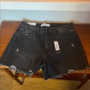 Just Black Charcoal Distressed Jean Shorts